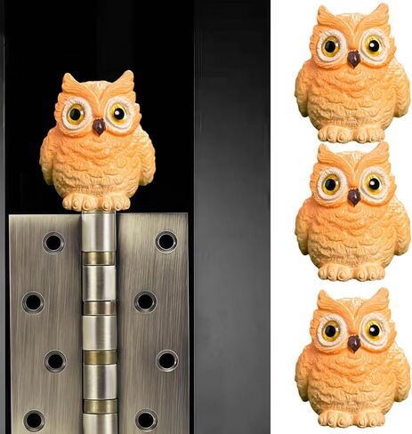 Cute Mini Creative Forest Animals, Standing Owls Hinge Heads Decorative Topper Set 3PCS, Home Decoration,Magnetic Hinge Head Toppers Door Hinge in Saudi Arabia