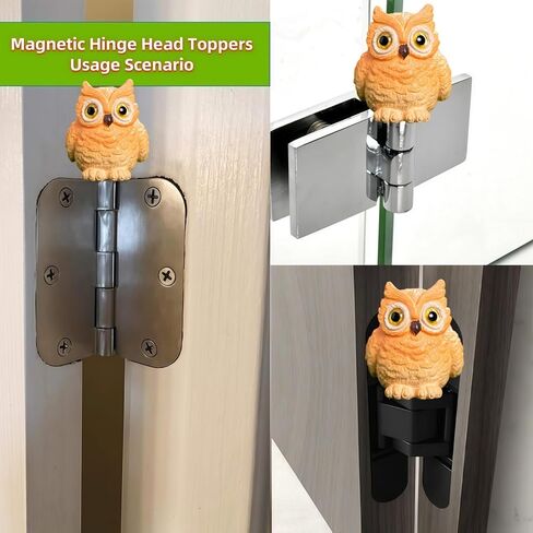Cute Mini Creative Forest Animals, Standing Owls Hinge Heads Decorative Topper Set 3PCS, Home Decoration,Magnetic Hinge Head Toppers Door Hinge in Saudi Arabia