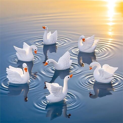 Cute Mini Creative Forest Animals, White Swans，Ducks Hinge Heads Decorative Topper Set 4PCS, Home Decoration,Magnetic Hinge Head Toppers Door Hinge in Saudi Arabia