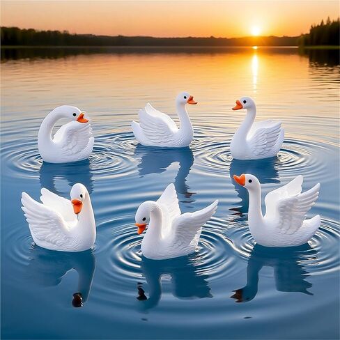Cute Mini Creative Forest Animals, White Swans，Ducks Hinge Heads Decorative Topper Set 4PCS, Home Decoration,Magnetic Hinge Head Toppers Door Hinge in Saudi Arabia