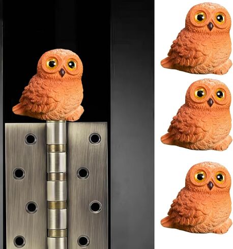 Cute Mini Creative Forest Animals, Sitting Owls Hinge Heads Decorative Topper Set 3PCS, Home Decoration,Magnetic Hinge Head Toppers Door Hinge in Saudi Arabia