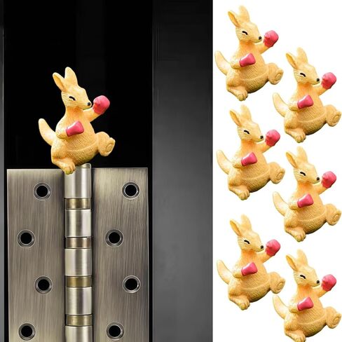 Cute Mini Creative Forest Animals, Boxing Kangaroos Hinge Heads Decorative Topper Set 6PCS, Home Decoration,Magnetic Hinge Head Toppers Door Hinge in Saudi Arabia