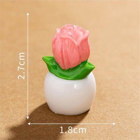 Cute Mini Creative Small Flower Potted Plant, Tulip Hinge Heads Decorative Topper Set 6PCS, Home Decoration,Magnetic Hinge Head Toppers Door Hinge in Saudi Arabia