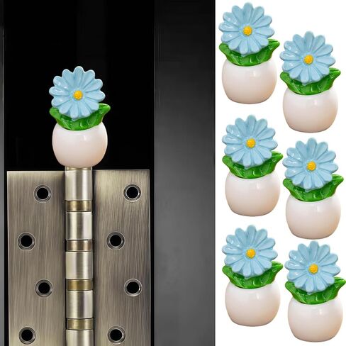 Cute Mini Creative Small Flower Potted Plant, Small Daisy Hinge Heads Decorative Topper Set 6PCS, Home Decoration,Magnetic Hinge Head Toppers Door Hinge in Saudi Arabia
