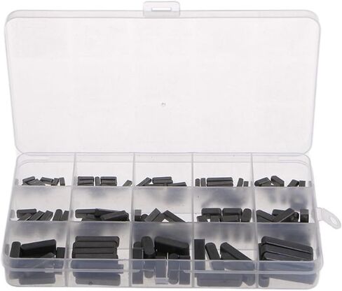 Parallel Drive Shaft Keys,Round Ended Feather Key, 140pcs Round Ended Feather Key Parallel Drive Shaft Keys Set 8mm 10mm 12mm 16mm 20mm 25mm 30mm Hardware with Box in Kuwait