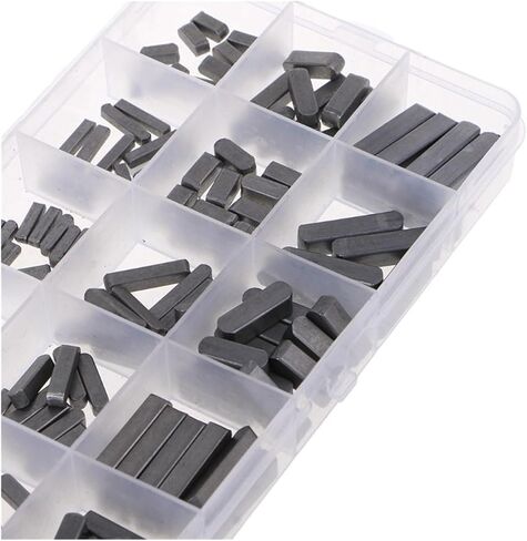 Parallel Drive Shaft Keys,Round Ended Feather Key, 140pcs Round Ended Feather Key Parallel Drive Shaft Keys Set 8mm 10mm 12mm 16mm 20mm 25mm 30mm Hardware with Box in Kuwait