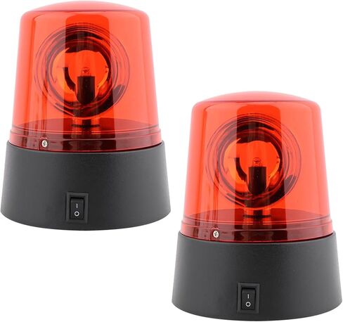 LED Strobe Light, Disco Party 360 Degree Rotating Lamp DJ Flashing Stage Lights Police Car Beaco-n Siren Strobe Light with Switch Control for Home Parties Birthday(Color:2pcs Red) in Saudi Arabia