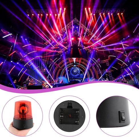ضوء ستروب LED، حفلة ديسكو 360 درجة مصباح دوار DJ وامض أضواء المسرح سيارة الشرطة Beaco-n Siren Strobe Light مع التحكم في التبديل لحفلات المنزل وأعياد الميلاد (اللون: قطعتان أحمر) in Kuwait