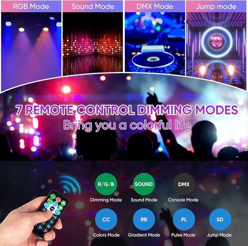 أضواء المسرح DJ Par للحفلات: 36 RGB LED ضوء المسرح مع التحكم عن بعد DMX المنشط بالصوت - أضواء الديسكو لأعلى للحفلات والأحداث وإضاءة مسرح الرقص في النادي in Kuwait