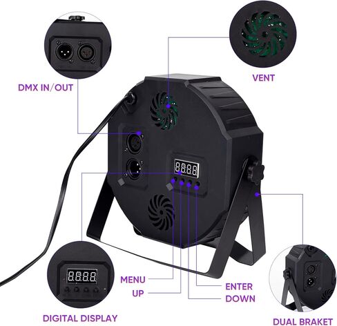 أضواء المسرح DJ Par للحفلات: 36 RGB LED ضوء المسرح مع التحكم عن بعد DMX المنشط بالصوت - أضواء الديسكو لأعلى للحفلات والأحداث وإضاءة مسرح الرقص في النادي in Kuwait