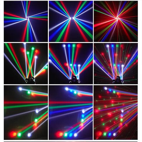 Moving Head DJ Light with Remote Control 4 Arms RGBW Home Party Disco Light with Sound Active DMX Strobe Beam Lighting for Halloween Christmas in Saudi Arabia
