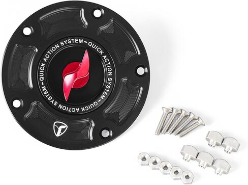CNC Accessories Fuel Tank Cap Motorcycle Gas Cap Lightning Key Quick Action Cover Fit For Aprilia RSV4 Tuono V4 1100 RR For Ducati Monster 1100 Diavel Scrambler 1100 Panigale V2 V4 S (Black) in Saudi Arabia