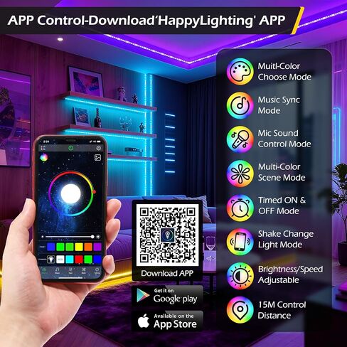 Dyna-Living 200FT RGB LED أضواء واجهة المتجر للأعمال 400 قطعة 3-led 5050 SMD LED وحدة ضوء مع وضع مزامنة الموسيقى APP بلوتوث ووحدة تحكم IR IP68 أضواء واجهة المتجر المقاومة للماء in Saudi Arabia