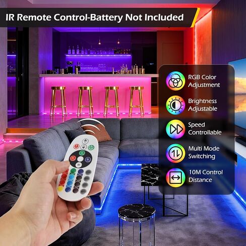 Dyna-Living 200FT RGB LED أضواء واجهة المتجر للأعمال 400 قطعة 3-led 5050 SMD LED وحدة ضوء مع وضع مزامنة الموسيقى APP بلوتوث ووحدة تحكم IR IP68 أضواء واجهة المتجر المقاومة للماء in Saudi Arabia