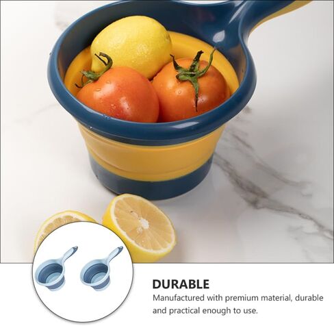 PRETYZOOM Folding Water Ladle with Long Handle Portable Collapsible Kitchen Scoop Set 2-Pack Hanging Small Bailer for Household Use 10.62X6.29X4.33In in Saudi Arabia