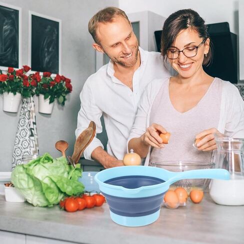 PRETYZOOM Folding Water Ladle with Long Handle Portable Collapsible Kitchen Scoop Set 2-Pack Hanging Small Bailer for Household Use 10.62X6.29X4.33In in Saudi Arabia