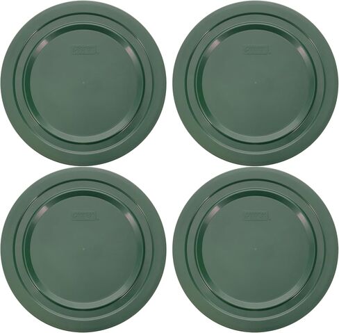 Pyrex 7404-PC 4.5-Quart Thyme Green Food Storage Replacement Lid (4-Pack) - Made in USA in Saudi Arabia