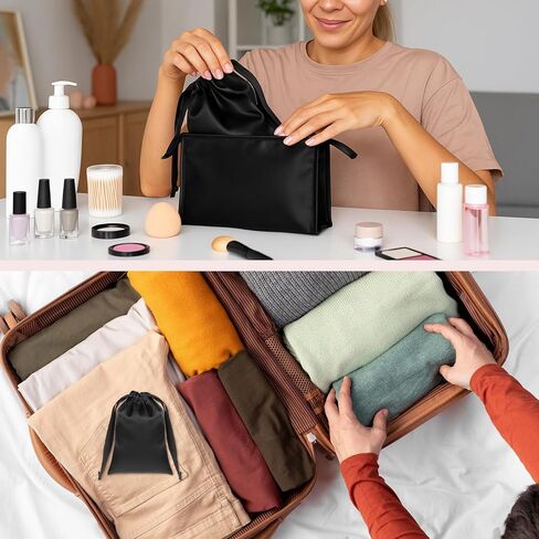 20 Pieces Silk Sleep Mask with Adjustable Strap, Black Eye Covers for Sleeping with 2PCS Storage Bags Soft Satin Eye Mask Blindfold Comfortable Sleeping Masks for Travel, Women Men in Saudi Arabia