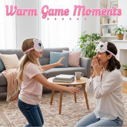 Kids Eye Mask for Sleeping, 3 Pcs Cute Cat Girls Eye Mask Colorful Soft Plush Night Eye Masks Comfortable Funny Animal Blindfold Cover for Women Home Travel Camp in Saudi Arabia