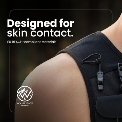 WYNRIDGE Running Hydration Vest | Mens & Womens Running Gear | Reflective Vest Running | 8 Pocket Storage with 17oz Flask | Secure Phone Holder | Adjustable Lightweight Black Neoprene in Saudi Arabia