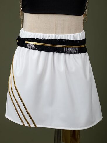 Cosfun Womens Mira Cosplay Uniform Costume Set Black Golden Jacket Top Skirt Full Sets Stage Performance in Kuwait