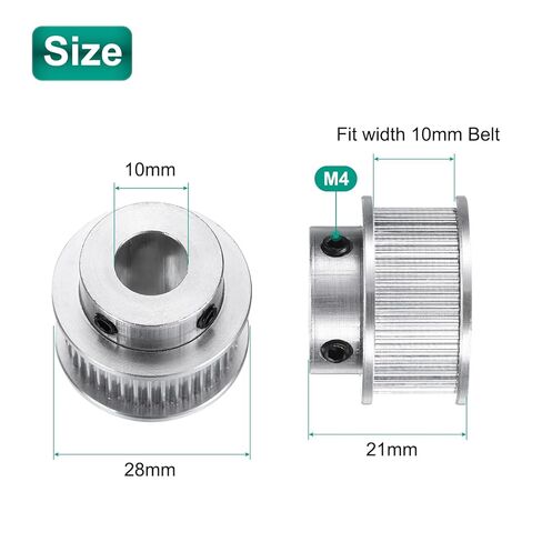 uxcell GT-2 40T Pulley Synchronous Wheel 10mm Bore, Aluminum Timing Pulley 40 Teeth, Fit Width 10mm Timing Belt for 3D Printer CNC Machine in Saudi Arabia