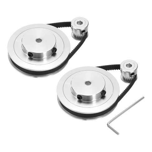 uxcell 2 Set GT-2 Synchronous Wheel 20&80 Teeth 5mm Bore, Aluminum Alloy Timing Pulley Wheel with 2Pcs Length 200mm, Width 6mm Belt for 3D Printer, CNC Machine (20-80T-5B-6) in Saudi Arabia