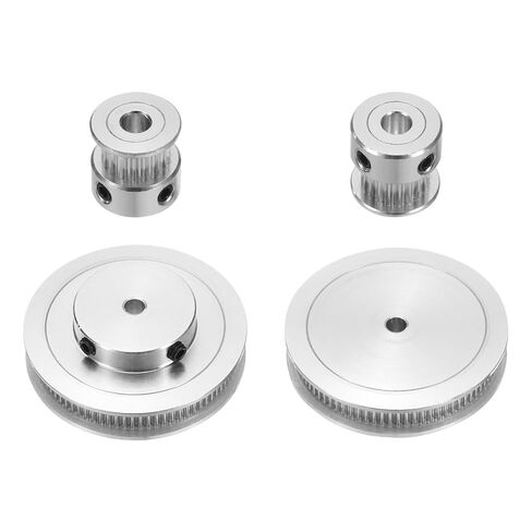 uxcell 2 Set GT-2 Synchronous Wheel 20&80 Teeth 5mm Bore, Aluminum Alloy Timing Pulley Wheel with 2Pcs Length 200mm, Width 6mm Belt for 3D Printer, CNC Machine (20-80T-5B-6) in Saudi Arabia