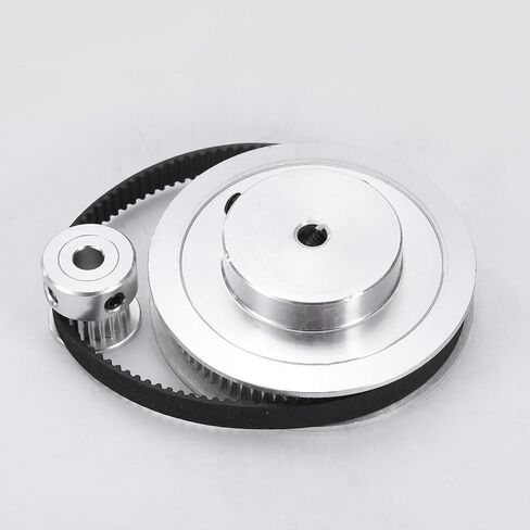 uxcell 2 Set GT-2 Synchronous Wheel 20&80 Teeth 5mm Bore, Aluminum Alloy Timing Pulley Wheel with 2Pcs Length 200mm, Width 6mm Belt for 3D Printer, CNC Machine (20-80T-5B-6) in Saudi Arabia