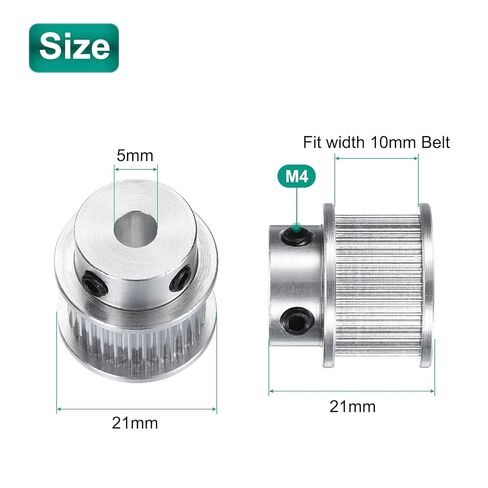 uxcell 6pcs GT-2 30T Pulley Synchronous Wheel 5mm Bore, Aluminum Timing Pulley 30 Teeth, Fit Width 10mm Timing Belt for 3D Printer CNC Machine (with A Wrench) in Saudi Arabia