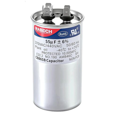 55uF 55MFD CBB65B Run Start Round Capacitor 55 uF MFD 370V or 450V CBB65 A/C Air Conditioner Capacitors 370VAC 440VAC 450VAC ±6% 50/60Hz for AC in Kuwait