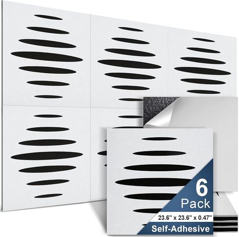 18 Pack Hexagon Acoustic Panels, 12" x 10" x 0.4" High-Density Soundproof Wall Panels, Self-Adhesive Acoustic Wall Panels for Studio, Home, Office, Black in Saudi Arabia
