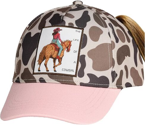 EDTREK Women's Concealed Ponytail Trucker Hat Summer Beach Baseball Cap in Kuwait