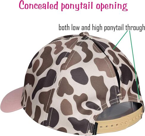 EDTREK Women's Concealed Ponytail Trucker Hat Summer Beach Baseball Cap in Kuwait