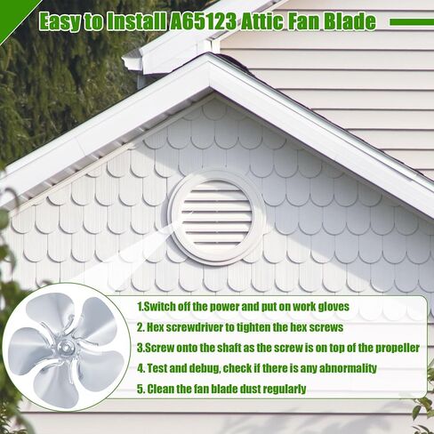 Earthtec A65123 المروحة البديلة لشفرة مروحة العادم العلية بقطر 12 بوصة. 5 شفرات 23 درجة - التجويف (بوصة): 5/16 محركات مروحة كهربائية in Kuwait