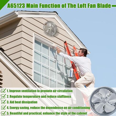 Earthtec A65123 المروحة البديلة لشفرة مروحة العادم العلية بقطر 12 بوصة. 5 شفرات 23 درجة - التجويف (بوصة): 5/16 محركات مروحة كهربائية in Kuwait