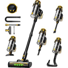 Cordless Vacuum Cleaner for DeWalt 20V Battery, 45KPA 400W Vacuum Cleaners for Home, Self-Standing Stick Vac w/LED Display, Anti-Tangle Lightweight Vacuum for Carpet, Floor, Car(Battery Not Included) in Saudi Arabia