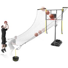 Basketball Hoop Returner Return Attachment Shot NET 4.8mX4.8m Polyester Net Shooting Practice Aid with and - Support in Saudi Arabia