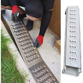 Drainage Channels and Grating, Low Profile Storm Drain Cover/Floor Trench Systems Easy to Cut, with Stainless Steel Grates & U Shaped Resin Channel (Color : B) in Saudi Arabia