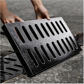 Drain Grate Drain Grates Outdoor Cast Iron Grate Guard for Garage,Parking Lot,Concrete Floor(1pcs,7.8x19.6x0.8IN) in Saudi Arabia