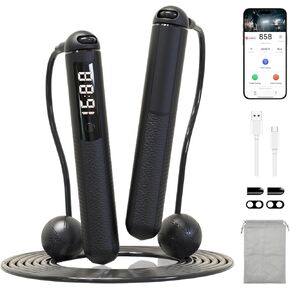 Cordless Gravity Jump Rope, Smart Jump Rope with Counter for Gym, Fat Burning & Calorie Burn, APP Data Analysis, Home Workout Equipment for Women ＆ Men in Saudi Arabia