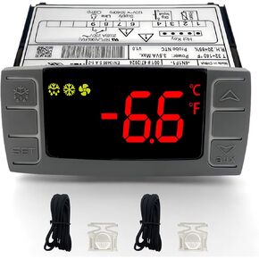 جهاز التحكم في درجة الحرارة XR03CX-4N1F1 لـ Dixell، منظم حرارة رقمي قابل للبرمجة مناسب للثلاجات/الفريزر التجارية 120 فولت 50-60 هرتز مع مسبار مستشعر (XR03CX-4N1F1) in Kuwait