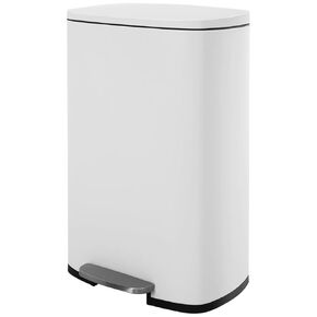 PayLessHere 13 Gallon(50L) Trash Can, Fingerprint Proof Stainless Steel Kitchen Garbage Can with Removable Inner Bucket and Hinged Lids, Pedal Rubbish Bin for Home Office,Red in Kuwait