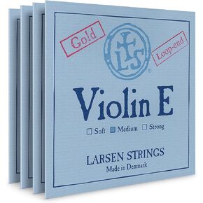 أوتار الكمان الأصلية من لارسن مع سلسلة E ذهبية مع نهاية حلقة - مجموعة توتر متوسط ​​لنغمة أكثر دفئًا مع إسقاط موثوق in Kuwait