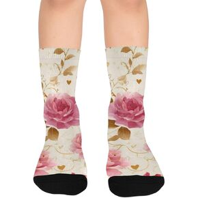 جوارب المشي لمسافات طويلة باللون الوردي والوردي - جوارب للمشي لمسافات طويلة للأولاد والبنات الصغار دافئة وسميكة للشتاء الحراري للمدرسة، والارتداء اليومي والأنشطة الخارجية in Kuwait