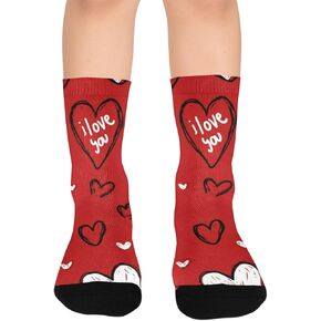 Print Red Art Hiking Socks - Toddler Boys & Girls Warm Thick Thermal Winter Crew Socks for School, Daily Wear & Outdoor Activities in Kuwait
