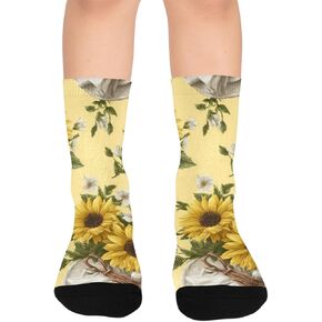 جوارب عباد الشمس وباقة الربيع للمشي لمسافات طويلة - جوارب شتوية سميكة دافئة للأولاد والبنات الصغار للمدرسة، والارتداء اليومي والأنشطة الخارجية in Kuwait