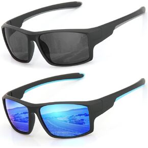 نظارات شمسية مستقطبة ديناميكية للرجال، مقاومة للخدش/المياه المالحة/عدسة كارهة للزيوت، إطار رياضي ملتف بالكامل in Kuwait