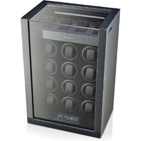 حافظة ساعة TIMECUBE تتسع لـ 12 ساعة مع إضاءة داخلية و4 فتحات لتخزين الساعة (أبنوسي) in Kuwait