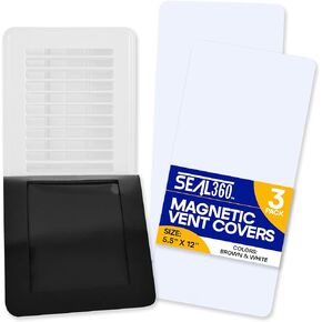 SEAL360 Magnetic Vent Covers (3-Pack), Pockets for Complete Seal, 5.5" X 12" (White) for Floor, Wall, or Ceiling Vents and Air Registers, for RV, Home HVAC and AC Vents, Vent Not Included in Kuwait